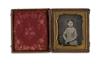 (CASED IMAGES) Group of 33 daguerreotypes of of children alone and with their moms, with chubby toddlers,